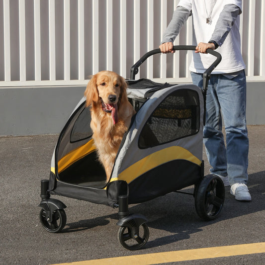 Portable Large Dog Stroller 4 Wheels