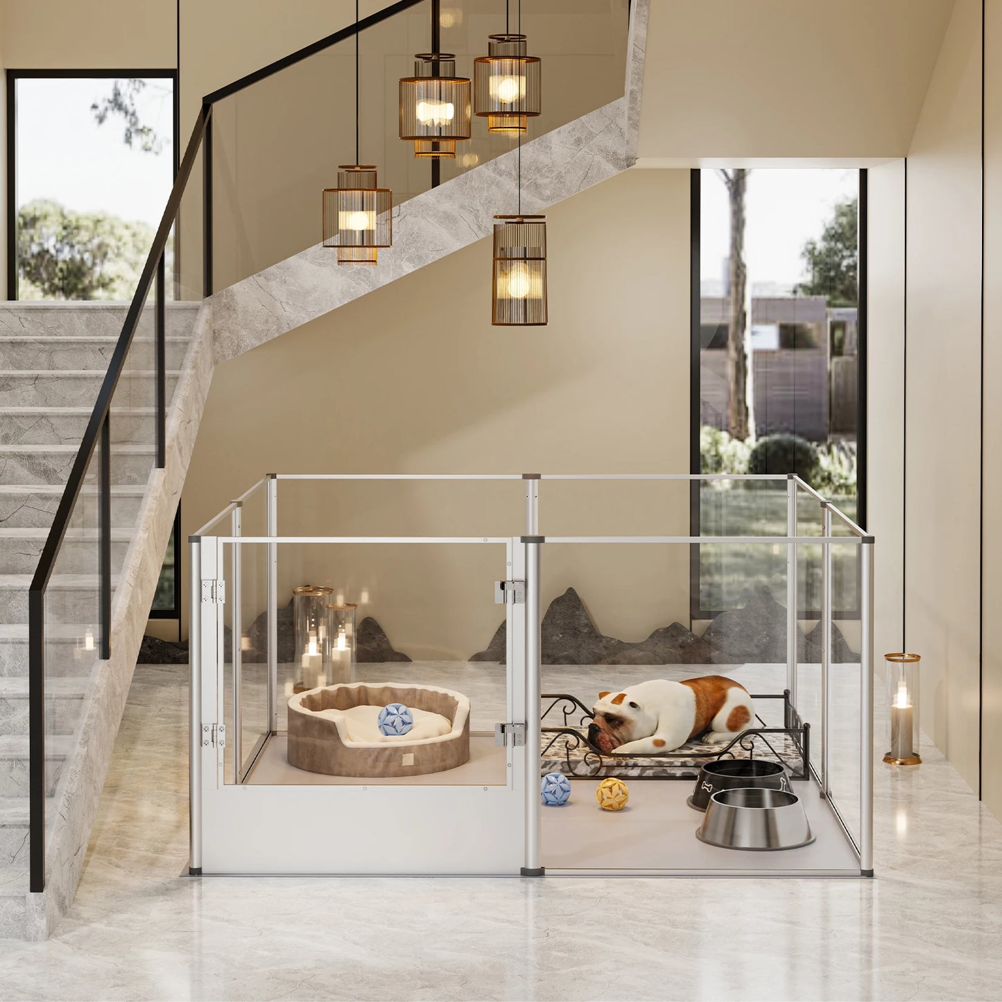 Clear Acrylic Dog Exercise Play Pen