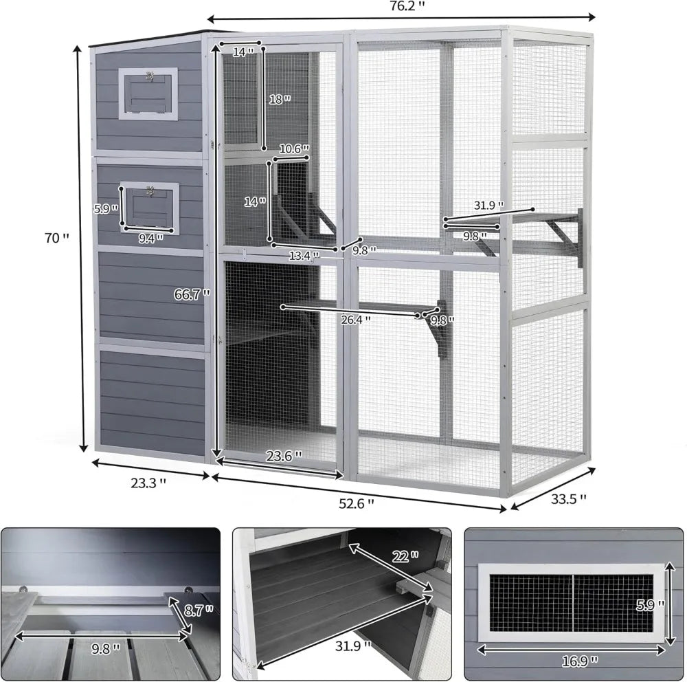 4-Tier Cat Catio With Weatherproof Roof