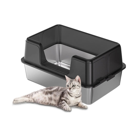 XL Stainless Steel Litter Box With Lid