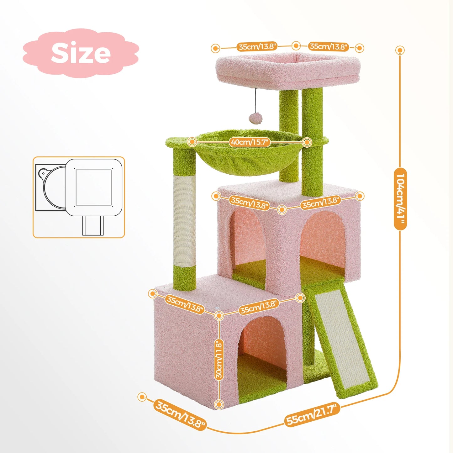 Multi-Level Cat Tower Sisal Scratching Pad