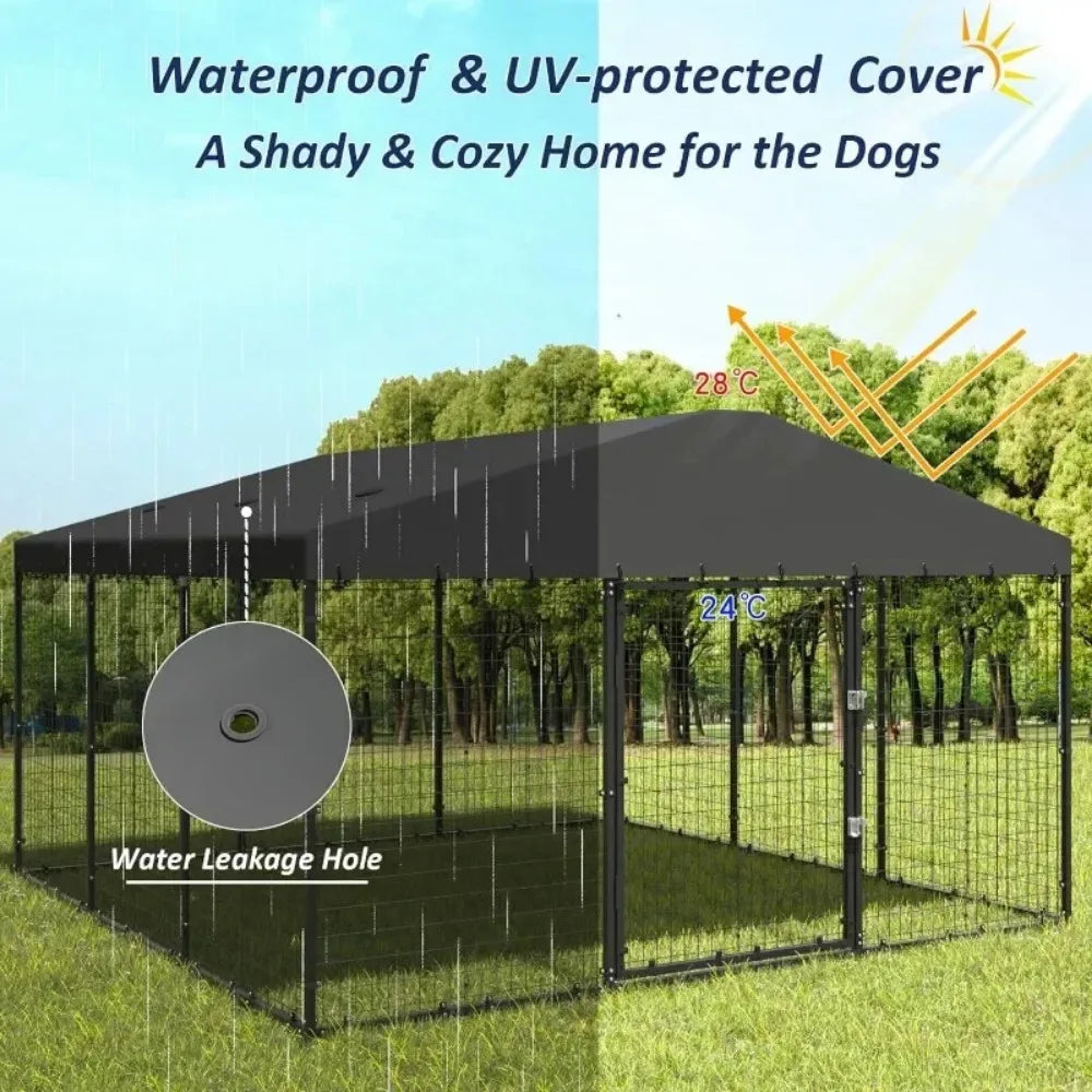 Large Outdoor Dog Kennel With Waterproof Roof