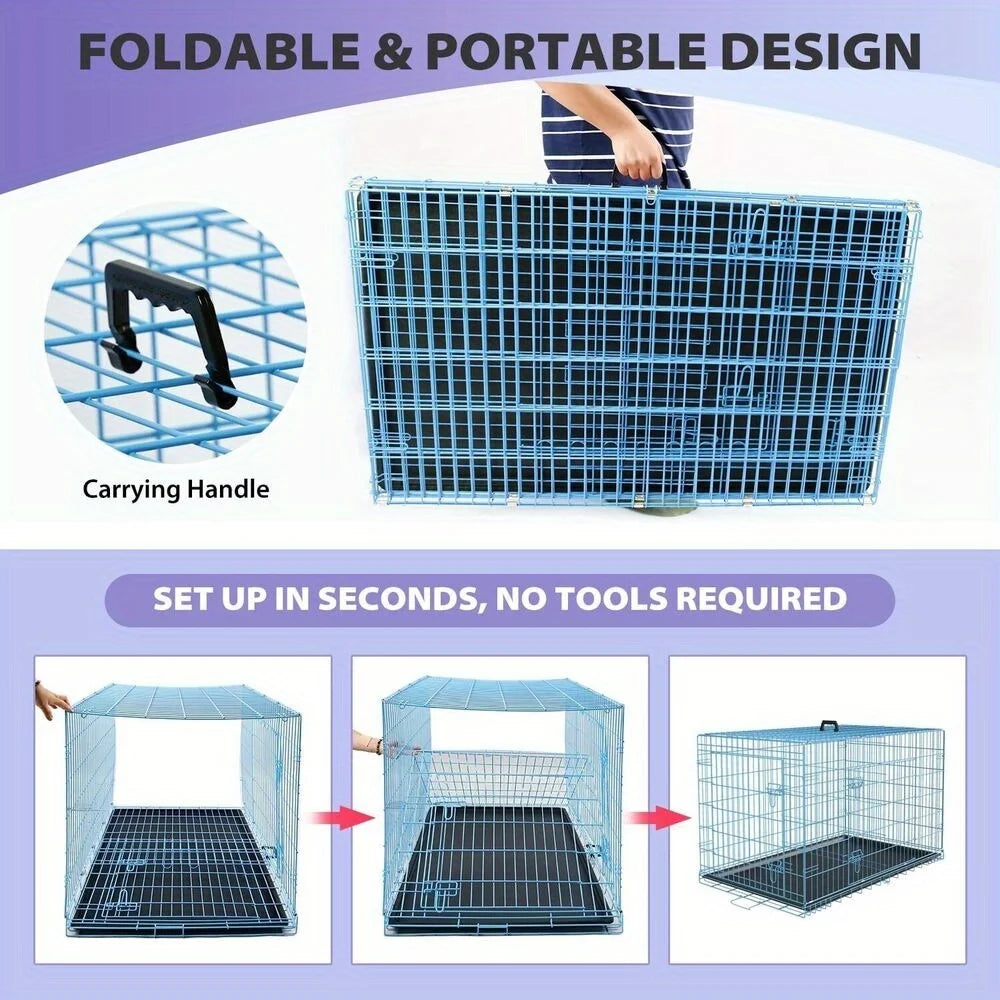 Folding Wire Crate For Large Dog