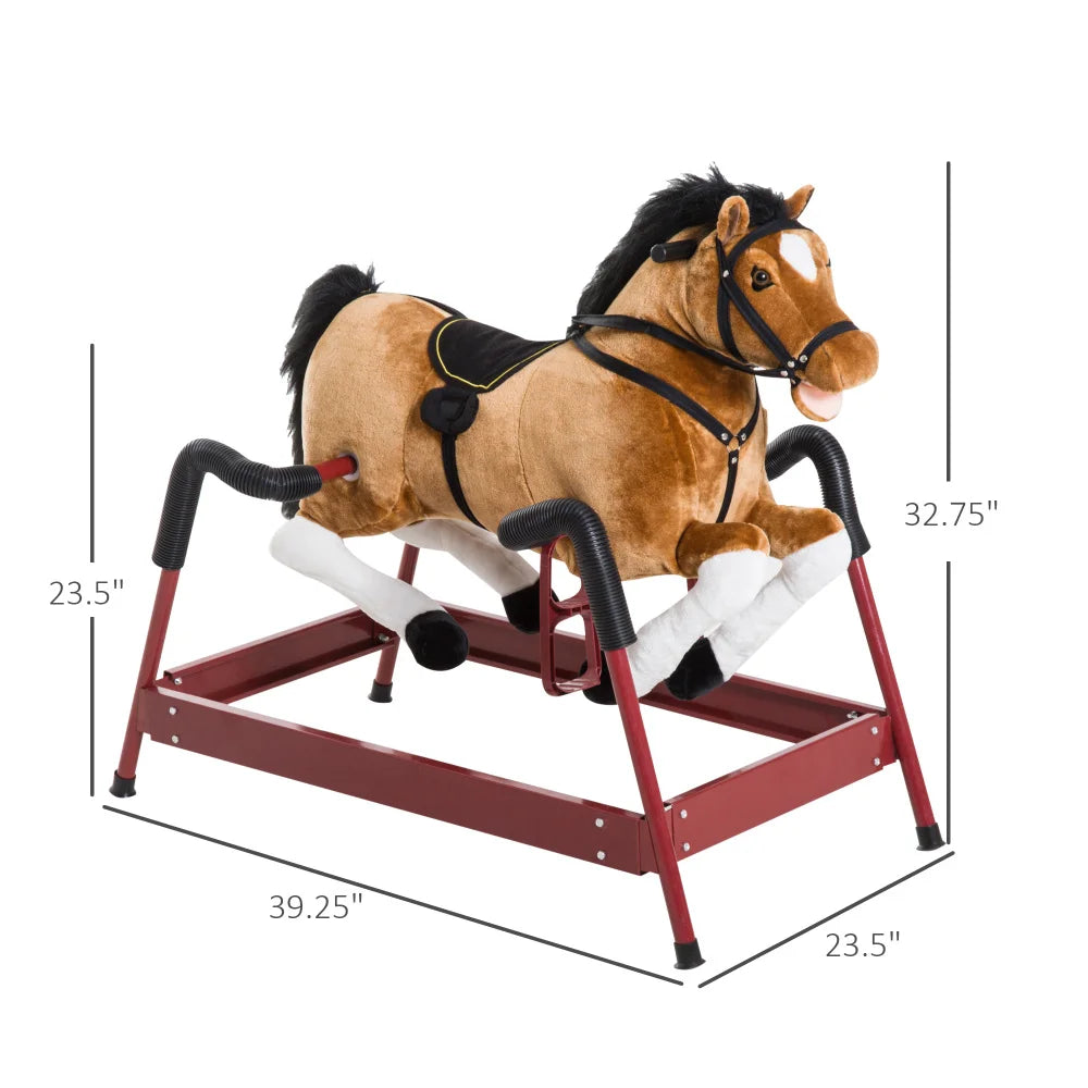Toddlers Spring Rocking Horse With Realistic Sounds