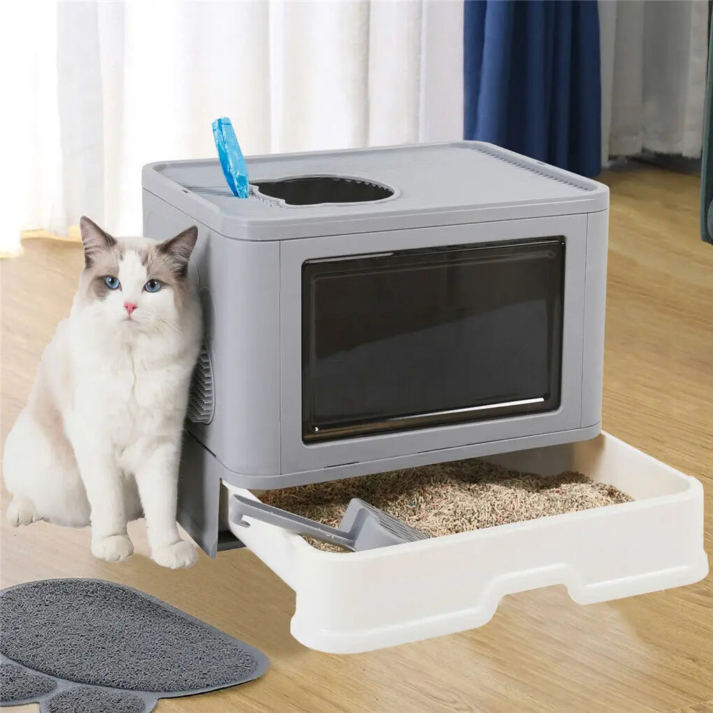Foldable Kitty Toilet Front Entry Top Exit