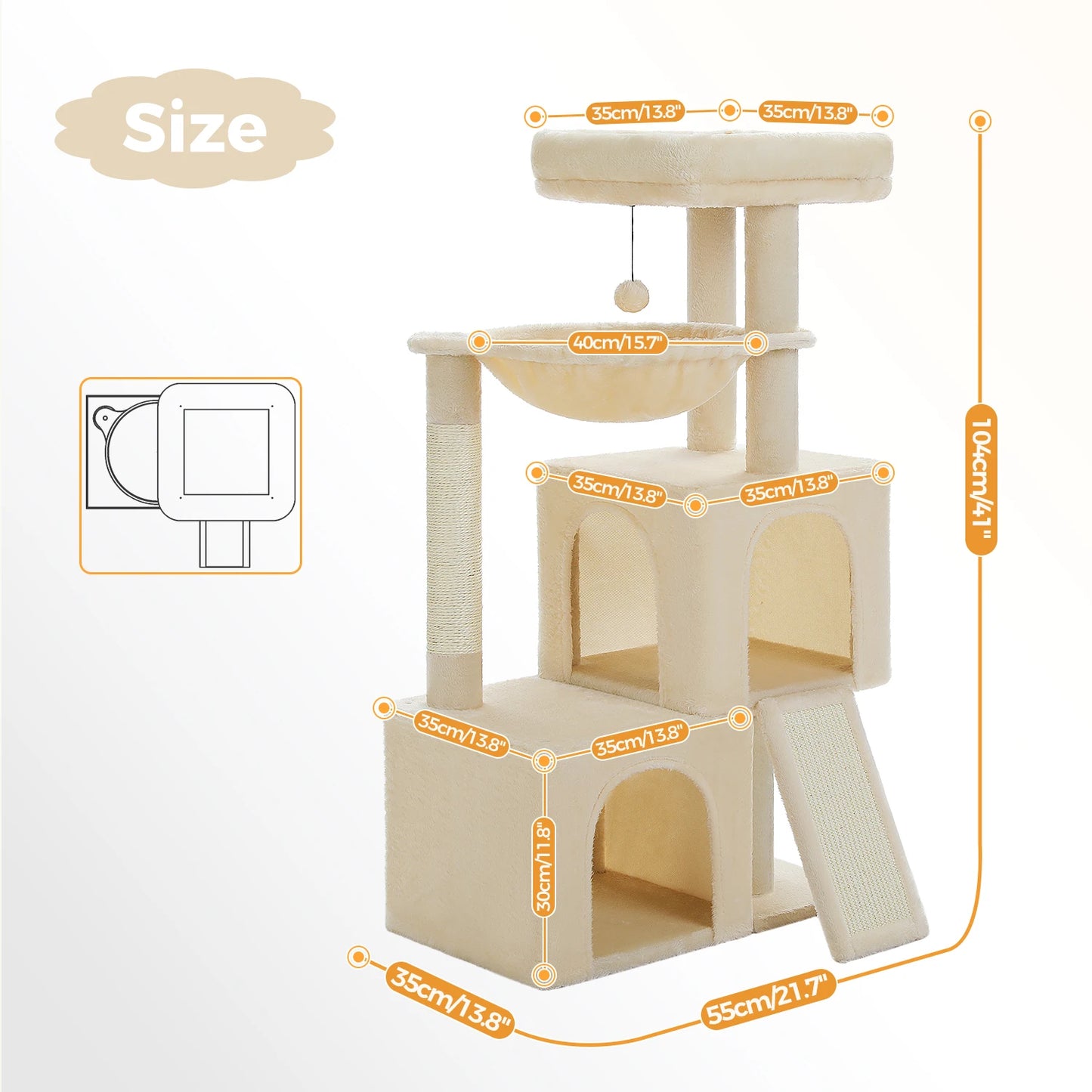 Multi-Level Cat Tower Sisal Scratching Pad