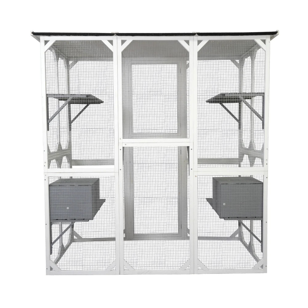 Pet Play Space Wooden White Medium