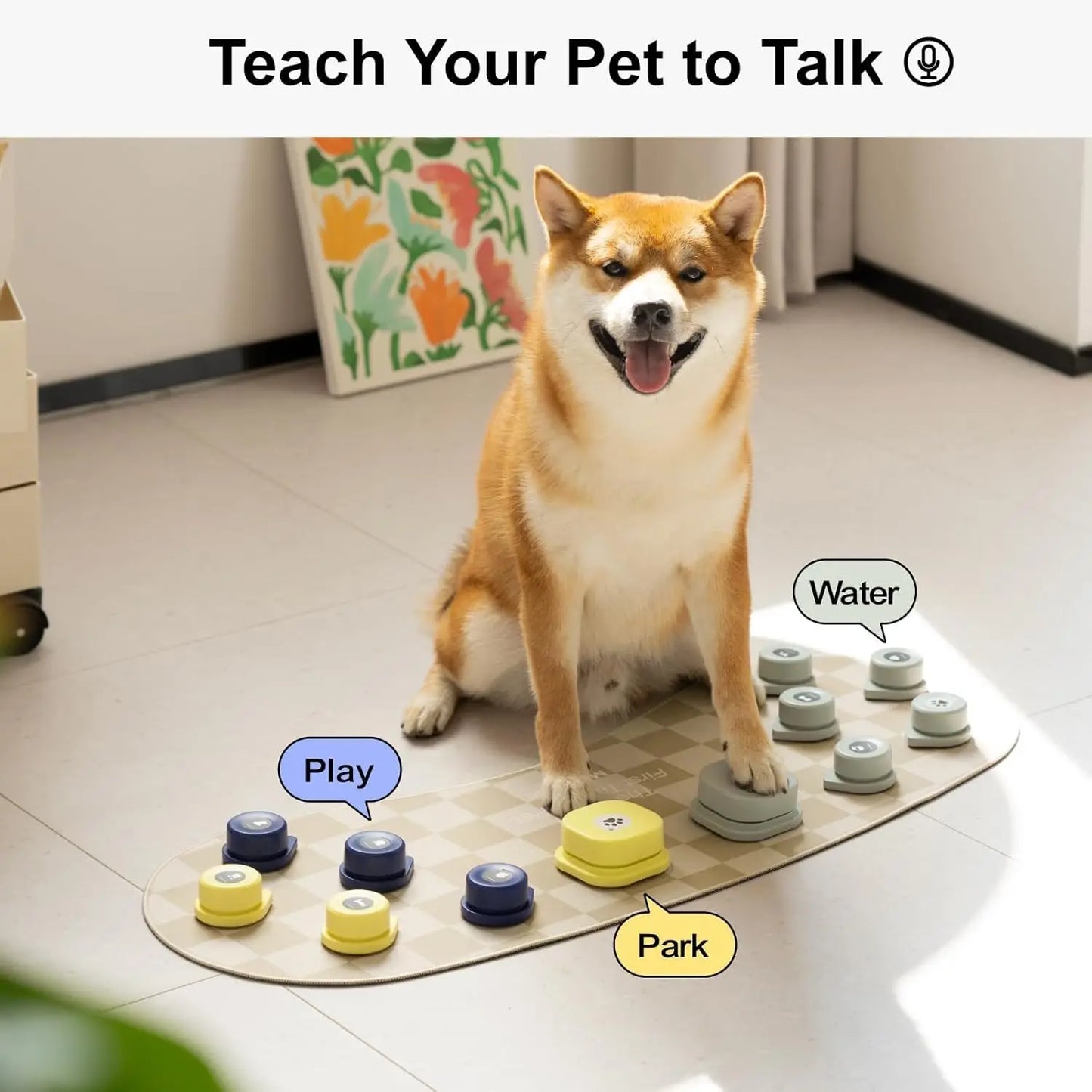 Mewoofun Dog Talking Button Set Mat Communication
