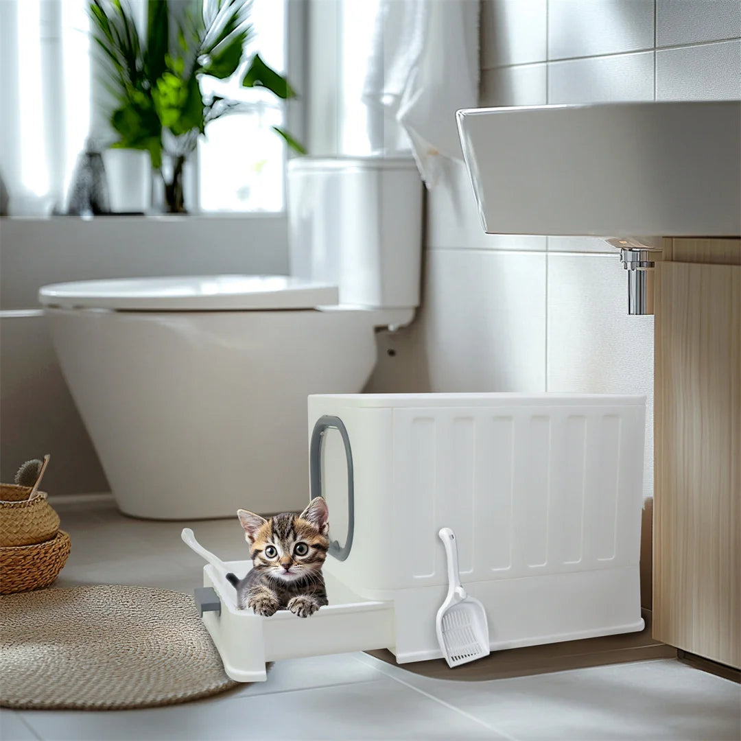 Easy Clean Top Entry Large Cats Toilet