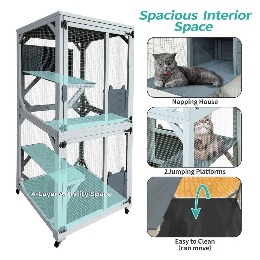 Luxury Cat House On Wheels Napping House
