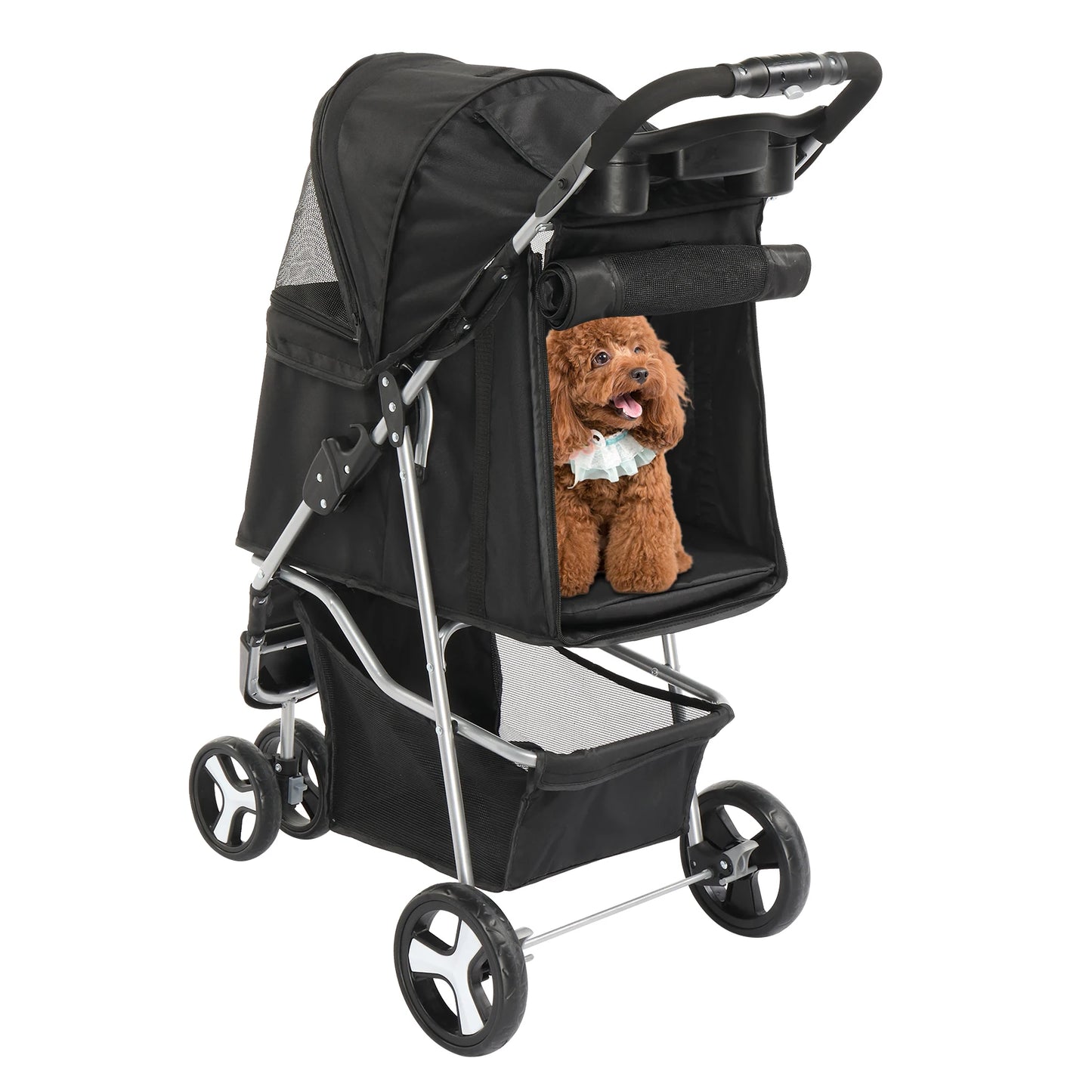 Pet Stroller Foldable Waterproof With Cup Holder