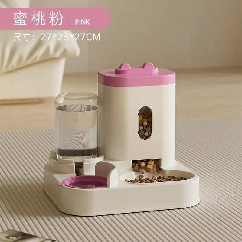 Automatic Pet Food Bowl With Water Fountain