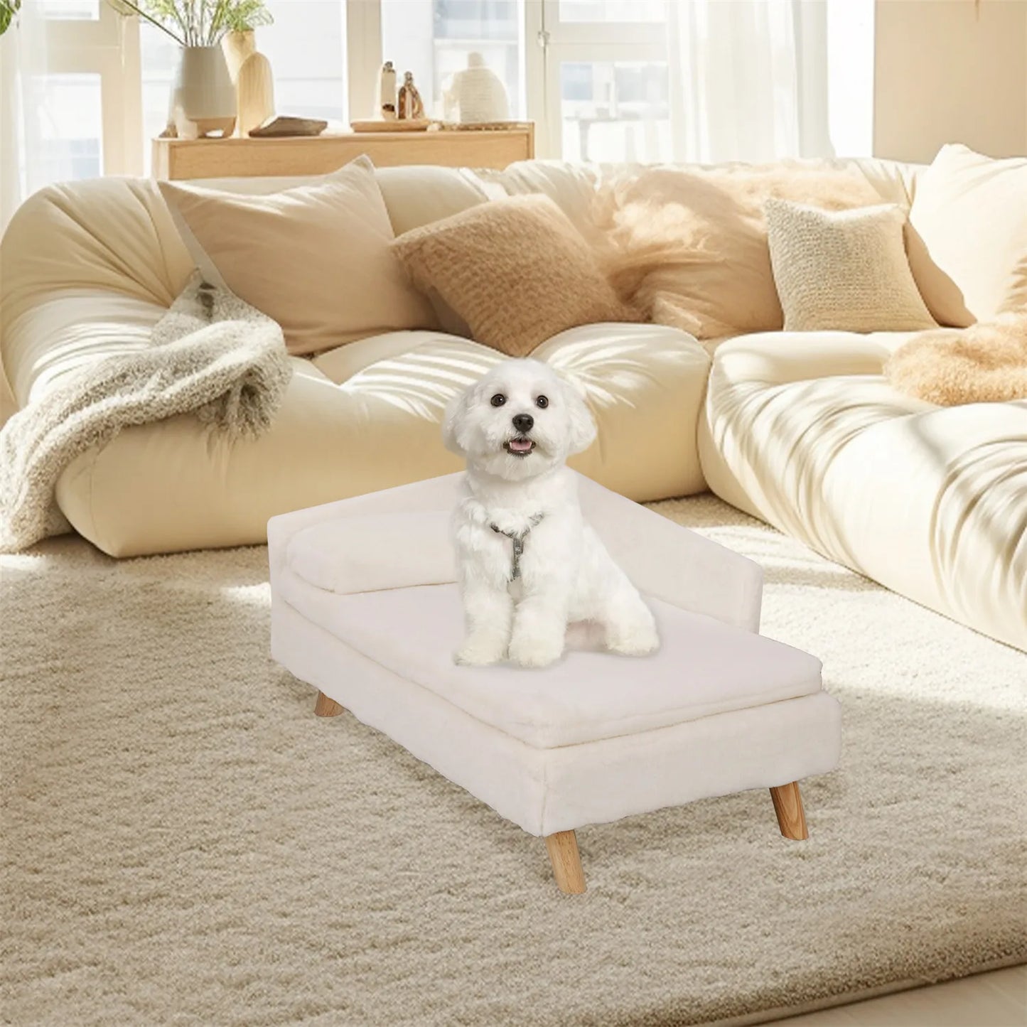 Waterproof Nordic Pet Bed Sturdy Wood Legs