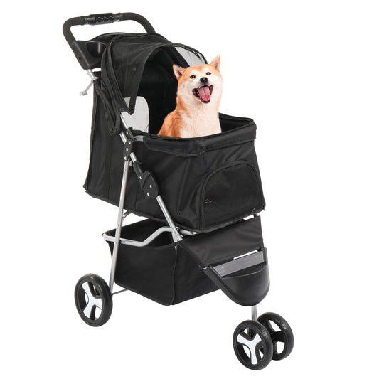 Pet Stroller Foldable Waterproof With Cup Holder