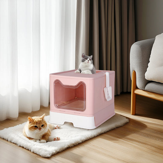 Flexible Litter Box With Portable Scoop Drawer