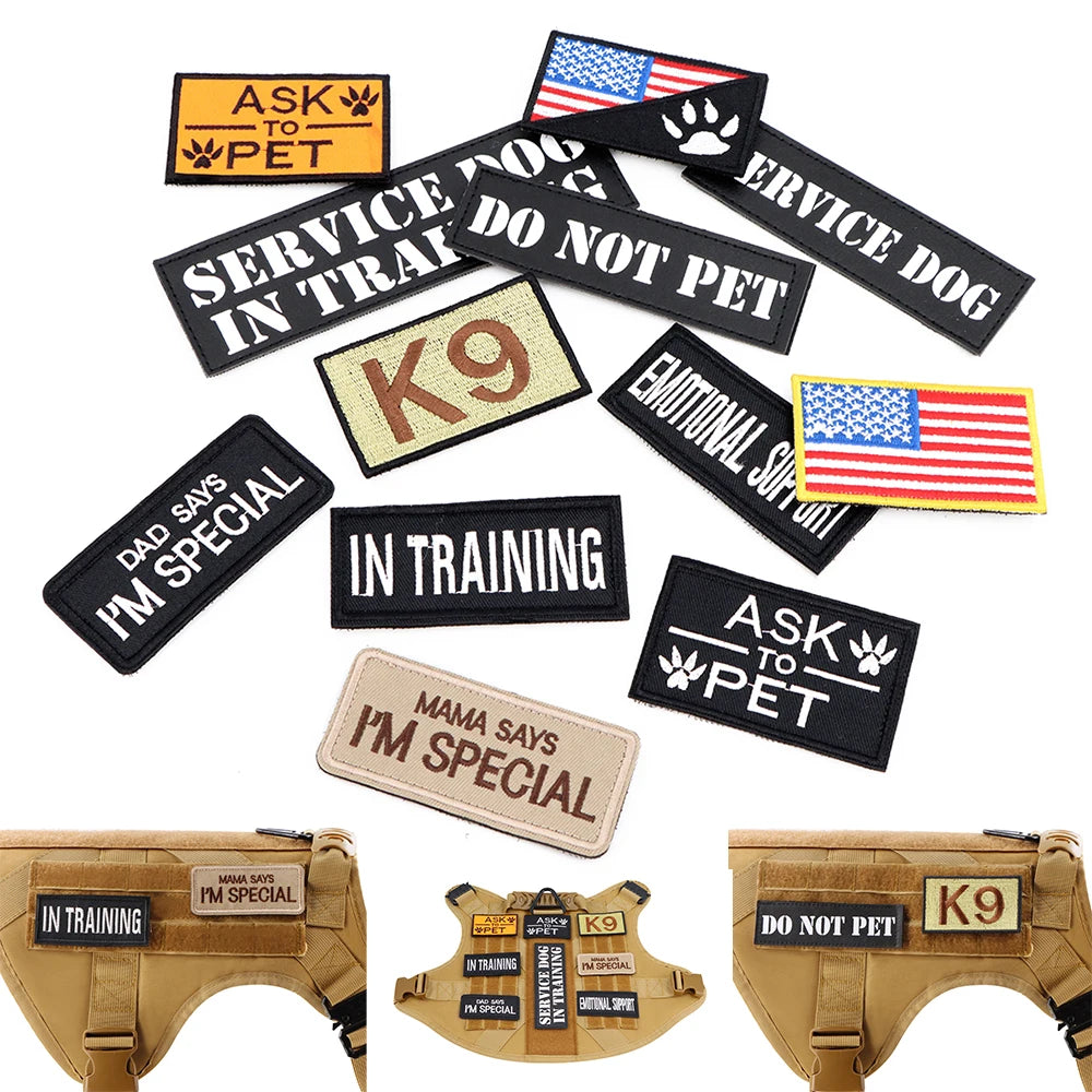12 Dog Vest Harness Collar Personalized Patches