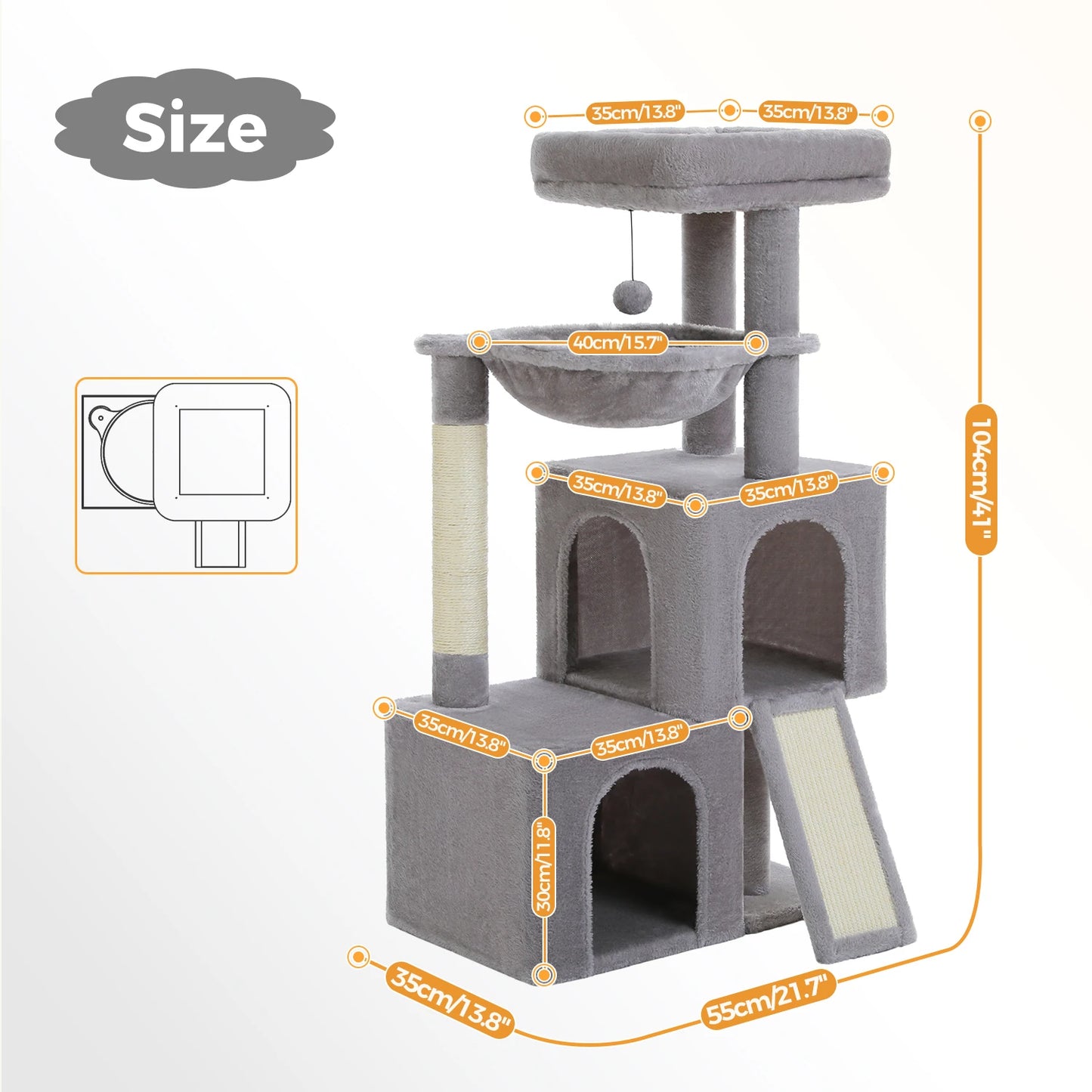 Multi-Level Cat Tower Sisal Scratching Pad
