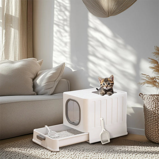Easy Clean Top Entry Large Cats Toilet