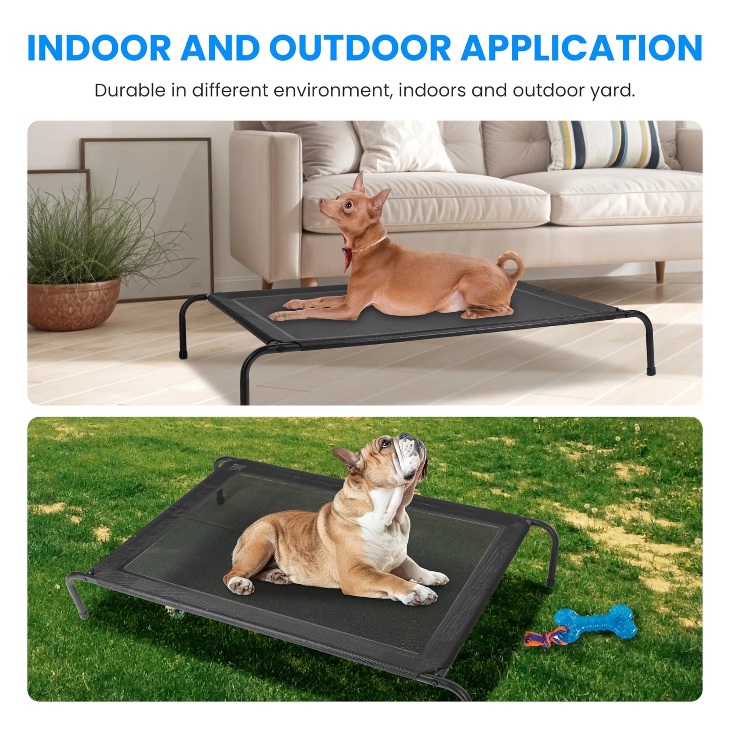 Cooling Elevated Dog Bed No-Slip Feet
