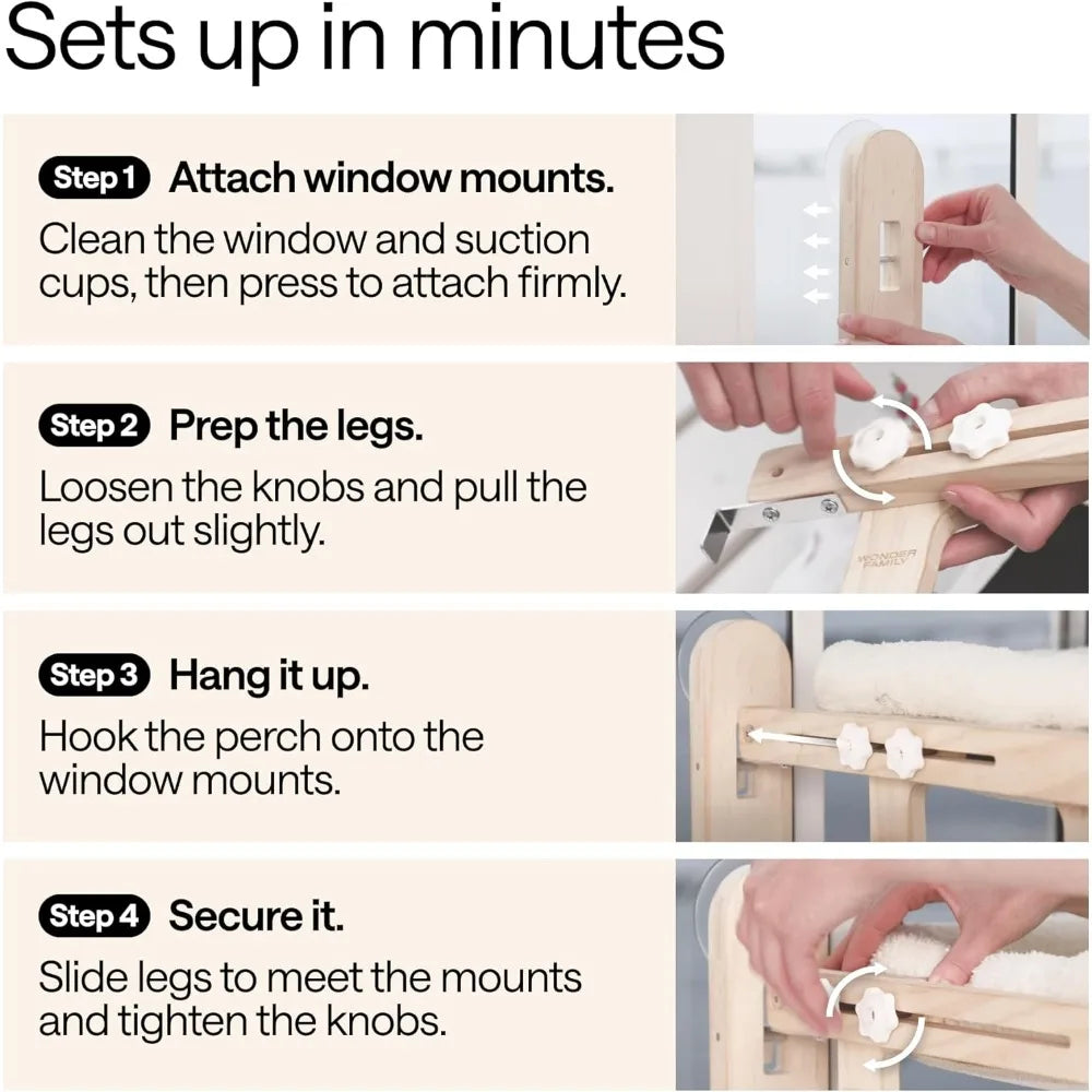 Elevated Cat Couch Bed Secure Window Mount