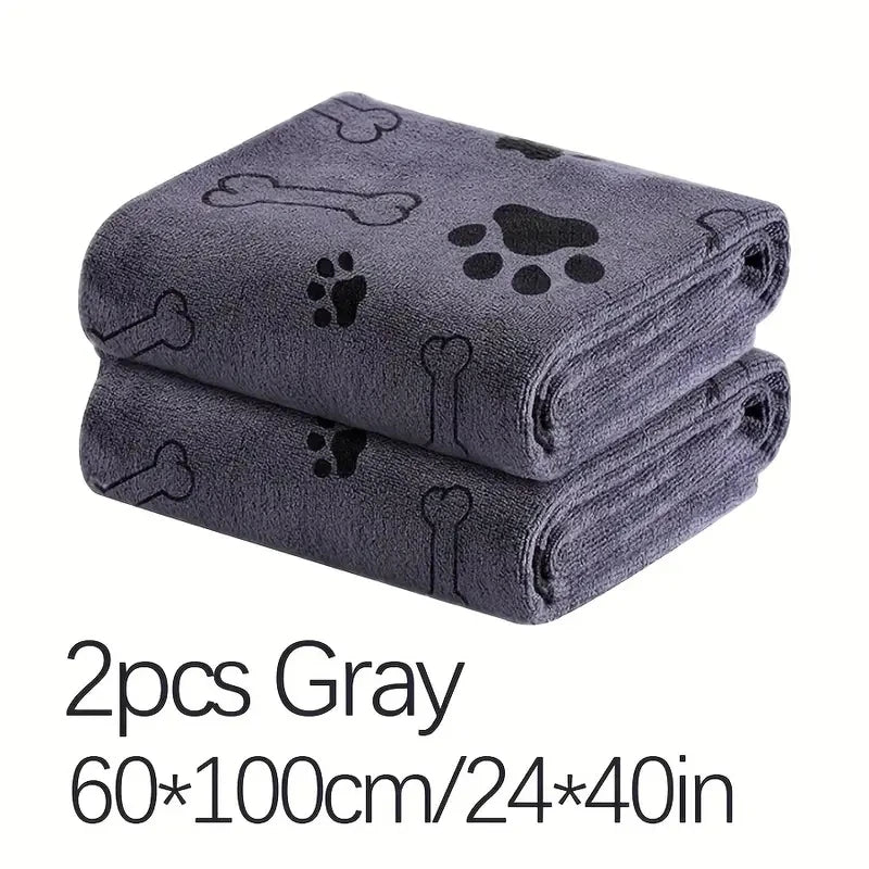 2pcs Soft Microfiber Dog Bath Towels