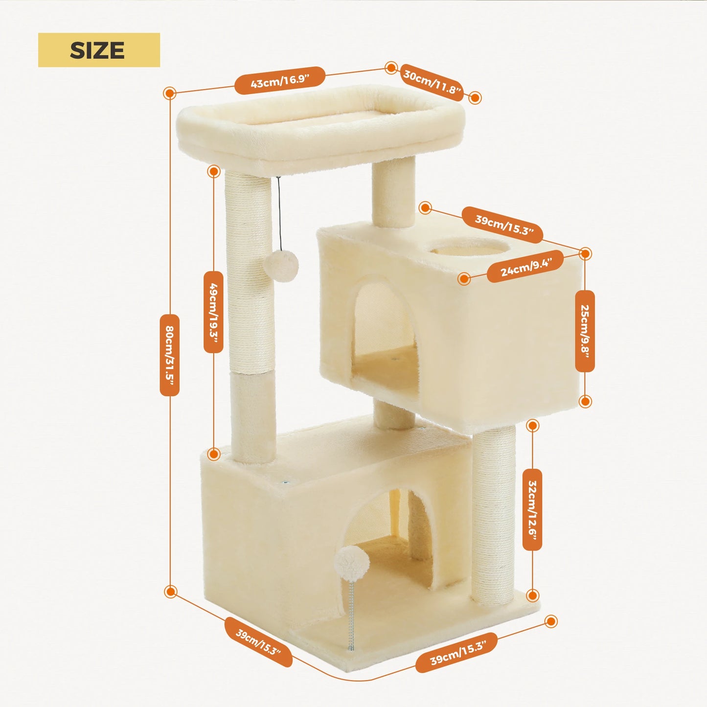 Multi-Level Cat Tower Sisal Scratching Pad