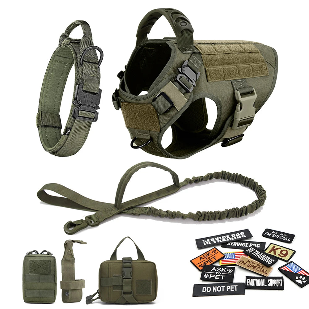 Large Dog Harness Collar Leash Bags Patches