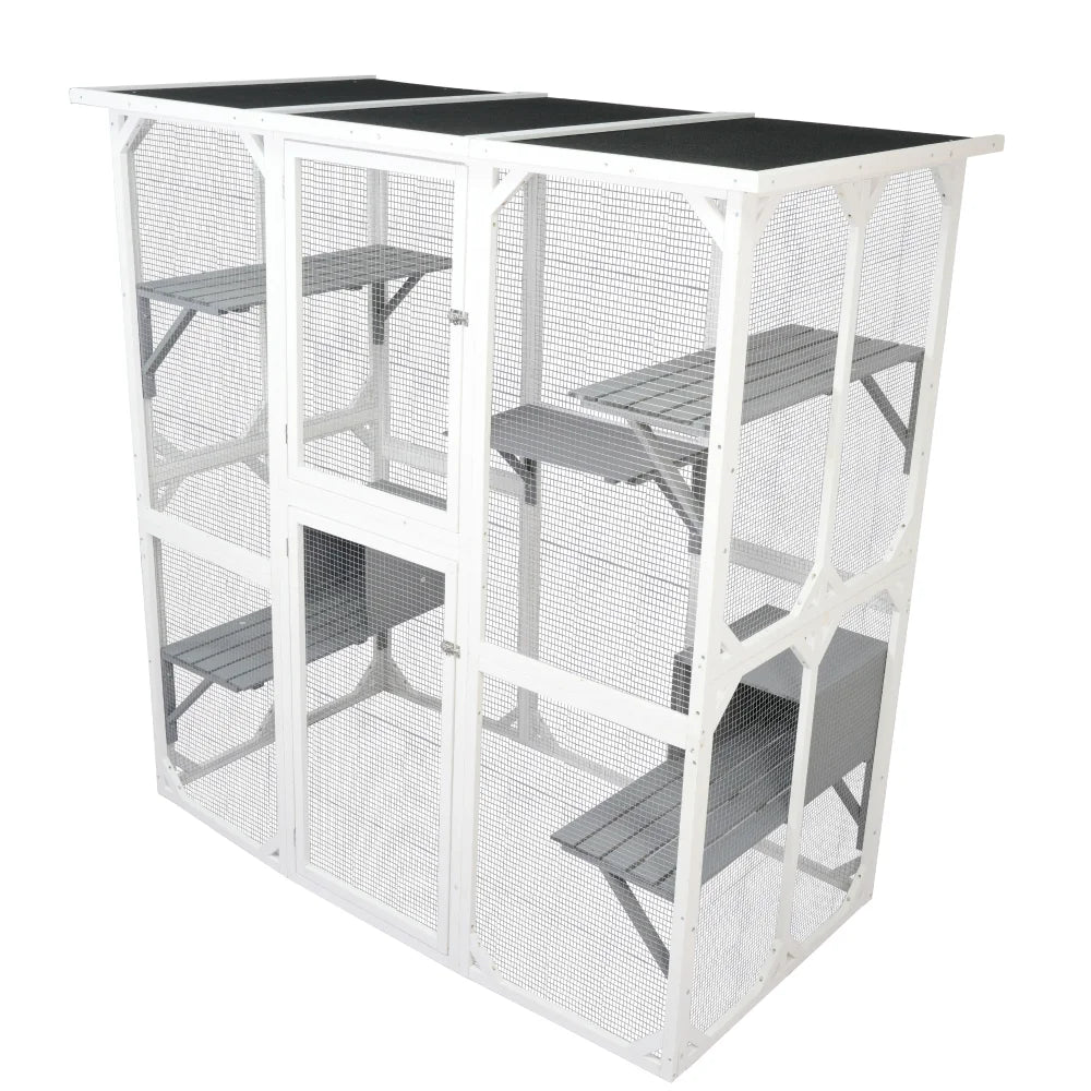 Pet Play Space Wooden White Medium
