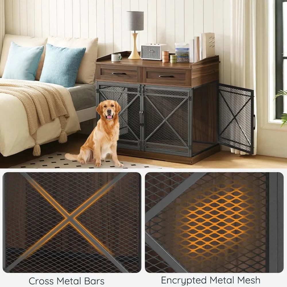 Heavy Duty Dog Crate With Drawers