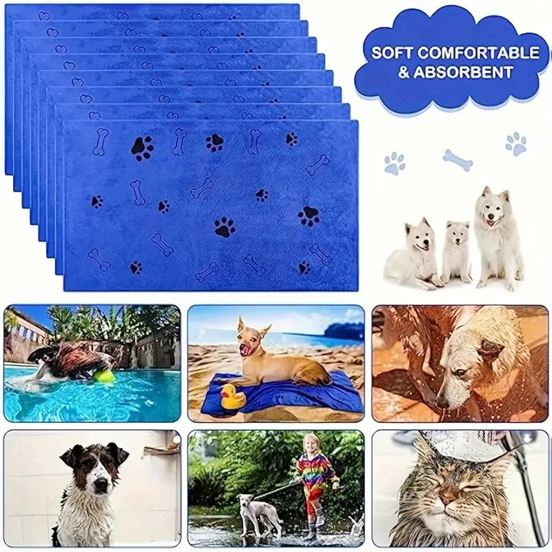 2pcs Soft Microfiber Dog Bath Towels