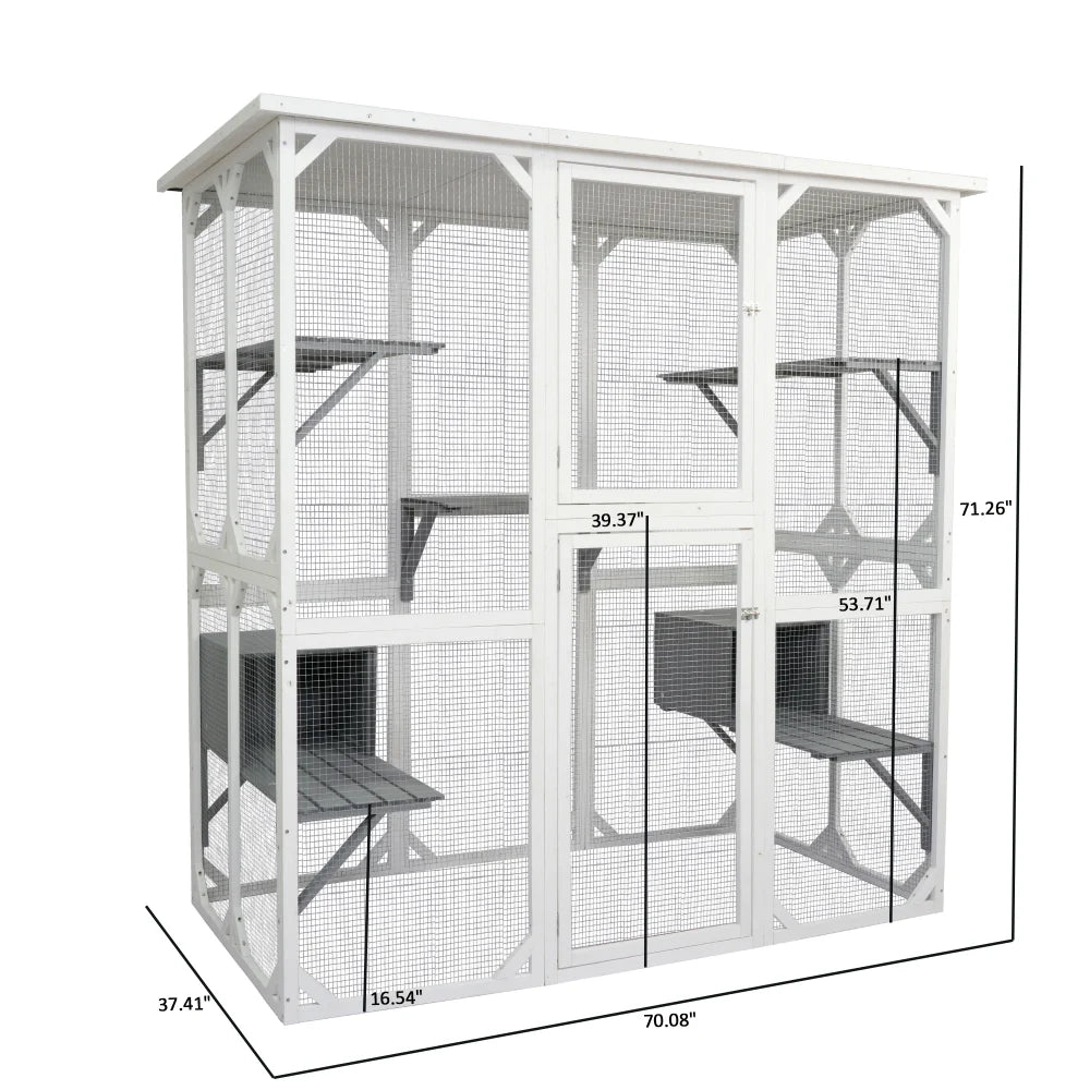 Pet Play Space Wooden White Medium