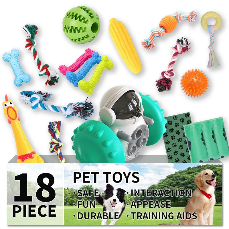 18 Dog Toy Packs Food Dispensers Etc.